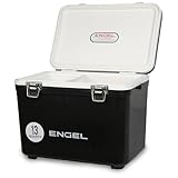 Engel UC13 13 Quart Leak-Proof, Air Tight, Drybox Cooler and Small Hard Shell Lunchbox for Men and Women in Black