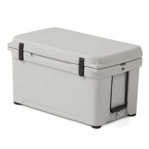 Engel Coolers ENG65 Cooler | 70 Can High Performance Durable Seamless Rotationally Molded Ice Box for Camping, Hunting, and Fishing - Haze Gray